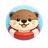 Cute flat cartoon otter face avatar icon with friendly expression for user review
