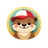 Cute flat cartoon raccoon face avatar icon with friendly expression for user review