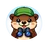 Cute flat cartoon squirrel avatar icon with playful expression for user review profile