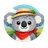 Cute flat cartoon wolf face avatar icon with bold colors and thick outlines for reviews